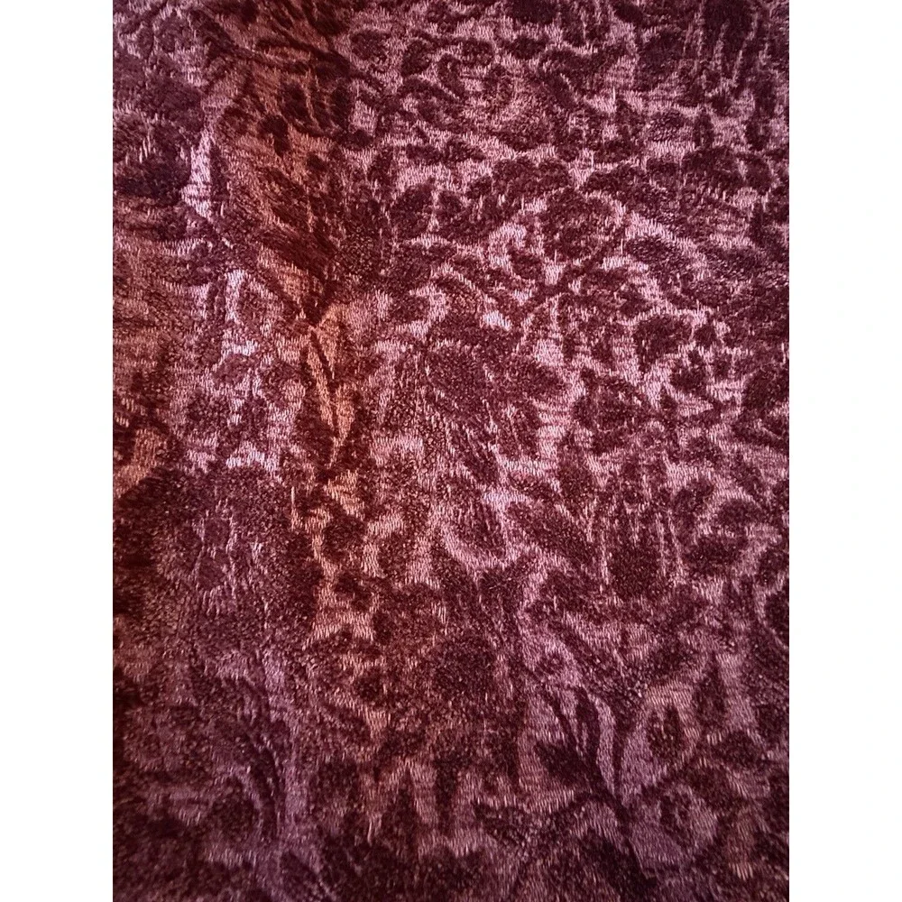 William Morris & Co Table Runner Mallow Hibiscus Burgundy Velvet 16x90 Luxury